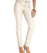 An allover animal-inspired print shines on these skinny jeggings by Kut from the Kloth.