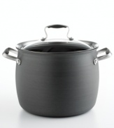 Stock and stew. Soup and chili. Perfect your menu with Belgique's sleek and unique stock pot. With its flawless union of hard-anodized aluminum and innovative bell-shaped design, it heats quickly and evenly throughout, distributing flavorful condensation as it cooks. Limited lifetime warranty.