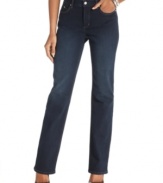 Good style is in the jeans with the Marilyn straight-leg fit from Not Your Daughter's Jeans. A dark blue wash combines with slimming features you love for total versatility.