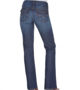 Perfectly paired with any of the season's tops, these Levi's 545 jeans feature a flattering boot cut leg and light distress details for a just right worn-in look!
