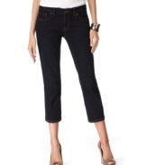 Contrast stitching and a cute cropped length makes these INC jeans a must-have for your vacation or winter getaway!