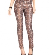 A metallic python print makes these Else Jeans skinny jeans a hot pick for a stylish winter wardrobe!