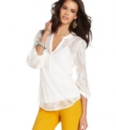 Add on-trend texture to any outfit with this Lucky Brand Jeans crochet top -- perfect for a layered look!
