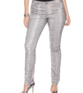 Turn up the heat on your casual style with INC's plus size skinny jeans, showcasing a sexy snakeskin print!