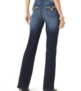 Shine on in Style&co.'s chic jeans! The rhinestone studs and cute flap-pocket styling makes this pair a must-have!