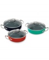 Spice up your space with Fiesta's colorful & durable cookware. Mastering the art of prep & presentation, this covered skillet features a heavy-gauge construction that heats evenly & quickly for effortless gourmet meals and features a Thermolon™ ceramic nonstick coating for a neat & tidy cleanup. Limited lifetime warranty.