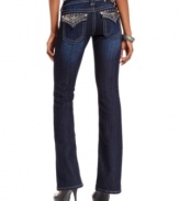 Sequins and hardware add high shine to these Miss Me bootcut jeans, perfect for daytime glam!