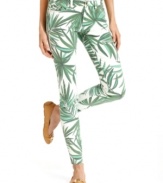 A striking palm print adorns these skinny jeans from MICHAEL Michael Kors.