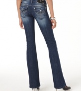 Get a curve-hugging fit with these Miss Me jeans, complete with a perfectly worn-in wash and flattering bootcut leg.