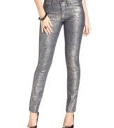 Leopard print with a high-shine metallic coating makes these Else Jeans skinny jeans a hot pick for a stylish winter wardrobe!