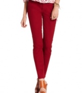 In a cherry-red wash, these Lucky Brand Jeans skinny jeans are a must-have for a fashion-forward fall look!