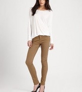 Styled like your favorite pair of skinnies in a slim, legging-like fit.Button-front tabBelt loopsZip-flyBack patch pocketsRise, about 8Inseam, about 3278% cotton/18% polyelastane/4% LycraDry cleanImportedModel shown is 5'10 (177cm) wearing US size 2.This style runs true to size. We recommend ordering your usual size for a standard fit. 