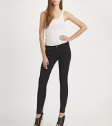Ultra-slim stretch denim fits you like a second skin, styled with zippers at the hem for a contemporary edge.THE FITSlim fitRise, about 8Inseam, about 31THE DETAILSZip flyFive-pocket style97½% cotton/2½% lycraMachine washMade in USA of imported fabricModel shown is 5'10 (177cm) wearing US size 4.