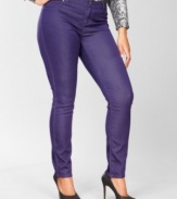 Go beyond your basic blues with INC's plus size colored skinny denim--jeans become a bright statement!