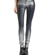 MICHAEL Michael Kors puts a metallic finish on this skinny denim for a dazzling effect.