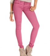 In a femme pink wash, these Free People skinny jeans hit the colored-denim trend right on the mark!