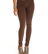 These GUESS skinny jeans hit the colored-denim trend on the mark with a brown wash that's oh-so fit for fall!