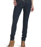 A low rise and skinny fit lends sexy appeal to these jeans from Levi's.