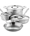 Only the best for you! This professional collection brings confidence back to your kitchen with attractive, uniquely shaped brushed stainless steel pieces that feature five alternating layers of aluminum and stainless steel for unrivaled heat distribution and retention. Compatible on all stovetops, this versatile collection masters the art of cooking. Lifetime warranty.