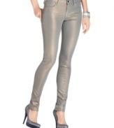 In a high-shine coated finish, these Else Jeans metallic skinny jeans are oh-so hot for fall!