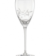 Etched with a playful dot and vine motif, this Lenox goblet is a refreshing and, in dishwasher-safe crystal, amazingly fuss-free addition to fine dining.  Qualifies for Rebate