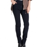 Style&co. Jeans dresses up this skinny denim with a triple-button side tab at the waist and a chic dark wash.
