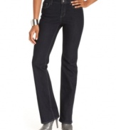 A classic denim fit in an autumn-ready wash: get the look with these bootcut-leg jeans, from DKNY Jeans.