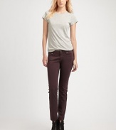 Comfortable slim-leg denim in a chic, leggings-style silhouette. THE FITRise, about 7Inseam, about 30Leg opening, about 12THE DETAILSButton closureZip flyFive-pocket styleSupima cotton/cotton/modal/polyurethaneMachine washMade in USA of imported fabricModel shown is 5'11 (178cm) wearing US size 4.