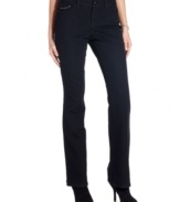 Style&co. Jeans gives this black bootcut denim a bright boost with shiny studded detail at the pockets.