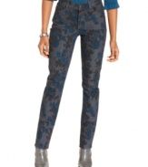 Flatter your figure in these versatile skinny jeans from Not Your Daughter's Jeans with a unique design to help you look your best. The floral printed wash is so fun, too!