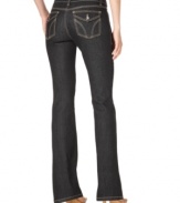 DKNY Jeans' flattering boot cut Soho jeans look dressed up in a black rinse wash. Try them with all of your favorite shirts and blouses.