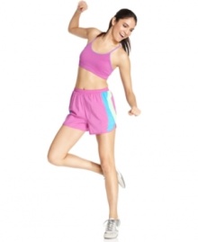 Style for miles! Take off in Ideology's running shorts, featuring fun colorblocking and a breezy fit.