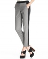 Get on trend with Vince Camuto's tuxedo-striped pants, adorned with a checkered print and a chic ankle-length silhouette.