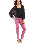 In a bold ikat print and pink wash, these Sanctuary jeans are a must-have for standout fall style!
