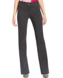 Alfani's sleek straight-leg pants are made special with studded detail at the pockets.