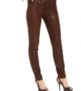 In fall's hottest fabric, these faux-leather GUESS skinny jeans are perfect for a sleek, chic look!
