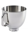 This attractive replacement bowl features an ergonomic handle for easy usage. Polished stainless steel. Carries KitchenAid's hassle-free total replacement warranty as well as a 1-year full warranty. Model K5THSBP.