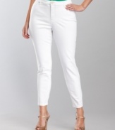 Ankle-length jeans freshen up any wardrobe. INC's plus size version features a bright, classic white wash and a touch of stretch for a great fit.