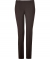 Give your office look a stylish kick with these chic tailored trousers from Theory - Flat front, belt loops, off-seam pockets, back welt pockets, straight leg with creasing, hidden side zip, slit cuffs - Easy slim fit - Pair with a cashmere pullover or a silk blouse and menswear-inspired brogues