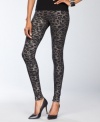 Purr-fectly chic is what you'll be when you wear INC's sexy animal-print metallic leggings!