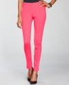 INC's petite pants balance structured skinny style with a vibrant hue for a look you can wear almost anywhere.