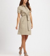A crisp poplin shirtdress with sleek appeal, courtesy of a hidden button front and pretty Princess seams. Collar neckShort sleevesConcealed button frontSlash pocketsAbout 38 from shoulder to hem67% cotton/28% polyester/5% elastaneDry cleanImported Model shown is 5'9½ (176cm) wearing US size 4. OUR FIT MODEL RECOMMENDS ordering true size. 