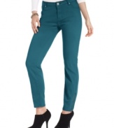 Zippered cuffs highlight the skinny style of Style&co. Jeans' colored denim.