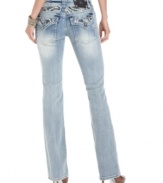 Check out the back pockets on Miss Me's sizzling-hot jeans: studs, appliques and embellishments up the wow! factor by 100 percent!