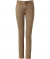 Stylish pants in fine golden brown cotton - Trendy chino cut with a slim leg - Casual, trendy and crazy comfortable, a great alternative to jeans  - A style dream, wear these pants in the office with a chic blouse, blazer and pumps - and for leisure with a cashmere pullover and ballerinas or boots