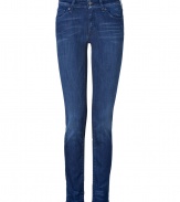 With a flattering mid-rise and classic skinny silhouette, Seven for all Mankinds mid-blue washed skinny jeans are a wardrobe staple for all four seasons - Classic five-pocket style, button closure, belt loops - Slim fit - Wear with practically anything for that effortless cool look