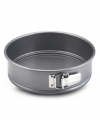 Top form! For champion cheesecakes and pastries, count on Anolon's 9 spring form pan. Crafted of heavyweight carbon steel for even heating and browning, the pan features a folded construction for exta durability and warp-resistance. New proprietary coating ensures superior release and makes cleanup a snap.