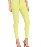 In a bright yellow wash, these Else Jeans skinny jeans add bold color to a stylish winter wardrobe!