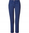 Bring chic style to your casual look with these cropped pants from Closed - Button and zip closure, belt loops, front seaming detailing, rivet-detailed back pockets, cropped fit - Style with a asymmetrical hem blouse, boyfriend blazer, and platform pumps
