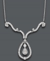 Accentuate any look with the appropriate necklace. This scrolling design shines with the addition of round-cut diamond (1 ct. t.w.) in a polished, 14k white gold setting. Approximate length (adjustable chain): 16 to 20 inches.